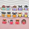 Pegatinas de Animalitos de Dibujos Animados Leyendo Libros de Goma Suave de PVC Accesorios Lindos de Papelería para el Campus Aprendizaje Decoración Plana para DIY