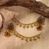 Set de Cadena de Pendientes con Borla de Gemas Estilo Palacio Transfronterizo, Pendientes Indios Vintage Elegantes de Alta Resistencia