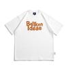 Camiseta de verano de manga corta de algodón puro de marca de moda pesada de algodón puro Camiseta de manga corta de algodón puro de estilo japonés para hombre Camiseta de manga corta con cuello redondo estampada informal para hombre
