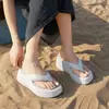 Chanclas de Plataforma de Suela Gruesa con Sensación de Caminar sobre las Nubes para Mujer, Adecuadas para Uso Interior y Exterior en Verano, Sandalias de Playa de Alta Gama que No Causan Mal Olor en los Pies