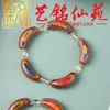 Pulsera de Madera de Marañón Arcoíris, Diseño Artístico, Nuevo Estilo Chino, Unisex, Tubo Curvado de Madera, Pulsera de Estilo Retro