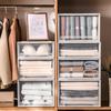 Caixa Organizadora de Gaveta de Plástico Transparente Caixa de Armazenamento para Guarda-Roupa Doméstico Caixa de Armazenamento de Roupas Organização de Roupas de Armário