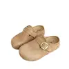 Zapatos Birkenstock suela blanda cobertura total Zapatos Birkenstock para mujer suela gruesa zapatos individuales para uso en exteriores 2026 otoño nuevos chanclas sin cordones punta cerrada