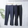 Calça de Tecido Macio com Forro de Lã Reta Tricolor 5783