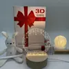 Venta caliente transfronteriza base de madera maciza Tablero de mensajes luz de noche 3D Luz creativa acrílico lámpara de mesa de ambiente
