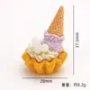 Cono de Helado 3D Paleta de Verano Comida en Miniatura Juguete Adorno para Casa de Muñecas Colgante Joyería Hecha a Mano DIY Accesorios