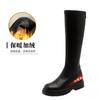 Botas con Aumento Interior Otoño e Invierno Nuevas Caballero Altas Tacón Super Alto Forradas de Vellón Botas Pequeñas Suela Gruesa Elásticas Slim