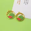 Círculo de Frutas Transfronterizo Cereza Sandía DIY Aleación Goteo de Aceite Accesorios Pendientes Colgante Llavero Colgante