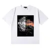 25Ss Marca Morada de Calle Marca Americana de Moda Camiseta Casual Retro Holgada de Manga Corta Estilo Igual para Pareja