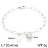 Pulsera Cuadrada de Moda con Letras Inglesas (26), Cadena Sencilla Tipo Clip Estilo Ins, Bola Redonda, Acero de Titanio Chapado en Oro de 18K