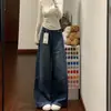 Jeans de Pierna Ancha de Tiro Alto Retro Americano para Mujer 2026 Nuevo Diseño con Sentido Delgado Sueltos con Caída Pantalones de Piso