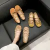 Zapatos Mary Jane de ballet franceses para mujer, nueva colección de otoño 2026, con detalle de lazo, adecuados para combinar con vestidos, de suela plana, suela suave y diseño de punta poco profunda