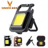 Luz de camping al aire libre multifunción portátil USB luz de mantenimiento de emergencia luz mini de llavero luz de trabajo COB brillante