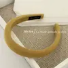 Diadema de Esponja Tejida de Color Sólido Simple Vintage Corona Alta Adelgazante Facial Pinza para el Cabello Elegante Versátil para Salir