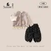 Conjunto para Niña 2026 Otoño Nuevas Llegadas Bebé Pequeño Niño Ropa Cárdigan Suéter Top para Bebé Niña Pantalones Conjunto de Tres Piezas