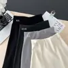 Saia Longa de Lã Fleece Tricotada Engrossada para Mulheres Outono e Inverno 2025 Saia Evasê Guarda-chuva Saia Longa Preto Cinza Branco Saia Midi Drapeada