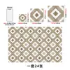 Pegatinas de pared de azulejos florales retro gris verdoso a prueba de aceite para cocina, pegatinas de azulejos autoadhesivas de PVC, pegatinas de renovación de paredes impermeables y a prueba de humedad para baño