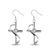 Joyería para orejas explosiva de deseo transfronterizo Pendientes de cruz creativos europeos y americanos Pendientes de gota de lujo ligero de diamante con temperamento de moda Venta al por mayor