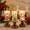Luz de noche de árbol de Navidad, vela de Navidad, lámpara de cristal, lámpara de copo de nieve, regalo de Navidad para novia