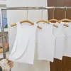 Estilo Verão Pera Coca-Cola Camisola de Algodão Puro para Meninas Algodão Penteado Camisola Branca Infantil Camiseta Básica Versátil