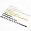 Cadena de Extensión Cadena de Cola de Acero Inoxidable Negro Dorado de 3cm 5cm 8cm Accesorios Hechos a Mano DIY Joyería con Cadena Venta al por Mayor