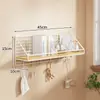 Estante de almacenamiento de pared para dormitorio, habitación de estudiante, litera, cesta colgante de pared sin perforación para aperitivos y artículos varios