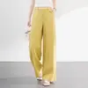 Pantalones de pierna ancha de cintura alta a la moda para mujer, nuevo estilo de verano, con efecto de caída, pantalones casuales blancos rectos adelgazantes, relajados y modernos