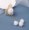 Pinza para la parte trasera de la cabeza vintage mariposa borla pasador elegante metal perla colgante tocado estilo antiguo para mujer clip Hanfu