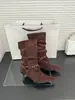 Botas de salto alto de bico fino, elegantes e versáteis, estilo europeu e americano, de camurça, com pernas largas