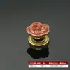 Puxador de Cerâmica para Móveis Gaveta de Armário Buraco Único Moderno Simples Pastoral Preto e Branco Estilo Europeu Buraco Único Redondo Puxador de Flor Rosa