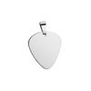 Suministro de fábrica etiqueta de acero inoxidable colgante de púa de guitarra brillante collar de acero titanio para hombres y mujeres collar con letras