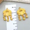 Colar Antigo com Pingente de Trava de Longevidade Banhado a Ouro Sino Duas Gerações de Alegria Flor de Lótus Pulseira DIY Colar Acessório de Joia Pingente