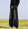 Jeans masculinos retrô japoneses personalizados/estilo Hong Kong, corte reto solto, calças dad largas e fluidas, marca trendy do Instagram, estilo high street
