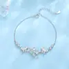 Pulsera de Trébol de Cuatro Hojas Luminoso Fragmento de Hielo Original Tichia para Mujer Plata de Ley S925 Joyería de Mano Mariposa de Lujo Ligero de Gama Alta
