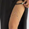 Anillo para Pierna Sexy Casual de Playa Europeo y Americano Cadena Corporal Simple Geométrica Estrella Strass Borla Cadena para Muslo
