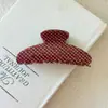 2026 Nuevo Pinza para el Cabello de Cuadros Pinza de Garra Acrílica de Cuadros Rojos Pinza para el Cabello de Niña Linda Pasador Pinza Tiburón