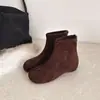 Botines Birkenstock Cortos Separadores de Dedos Estilo Coreano para Mujer 2026 Nuevos Botines Chelsea de Gamuza Retro Otoño/Invierno Botas Martin Versátiles