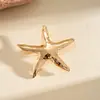 Broche de Estrella de Mar Metálico Plegado Transfronterizo Europeo y Americano, Sencillo y Moderno, Único y de Alta Gama, Accesorio de Ropa Versátil