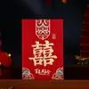 Envelope de Presente de Casamento para Troca de Nome, Presente de Retorno de Casamento de Mil Yuan, Pequeno Envelope Vermelho com o Caractere "Felicidade Dupla" para Bloquear a Porta, Mini Pacote Vermelho Criativo