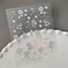 Pintura al Óleo Sakura Pegatinas para Uñas con Relieve de Rosa 3D Impermeables Estilo Chino Pegatinas para Uñas con Relieve de Crisantemo Modelo Sl