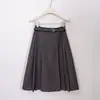 Falda Plisada Versátil de Color Sólido Estilo Universitario Feiyuan con Cinturón para Mujer, Nueva Falda Midi de Línea A para el Viaje Diario de Principios de Otoño