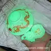 Tigela de Bênção de Dragão e Fênix de Resina Artesanato Luminoso Tigela de Dragão e Fênix