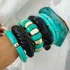 Joias Europeias e Americanas Geométricas Assimétricas Pulseira de Contas Acrílicas Moda Retro Maillard Pulseira Transfronteiriça