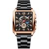 Reloj Deportivo Dorado Binbond para Hombre Retro Popular Transfronterizo Cuadrado Calendario Impermeable Luminoso Venta al por Mayor Multifuncional