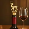 Tapón de Vino Tinto para Alce Aleación de Zinc Tapón de Botella de Vino Navideño Sello de Silicona Conservación del Vino Recuerdo Navideño Personalizable
