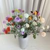 5 cabeças flocado pequena beleza crisântemo de mil camadas decoração de casamento arranjo de flores fileira de chão flor sala de estar exposição Hot Wheels flor artificial atacado