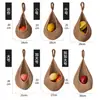 Cesta de Frutas para Pendurar na Parede, Armazenamento em Forma de Gota de Corda de Algodão Trançada à Mão, Organizador de Cozinha Bege Natural (Vários tamanhos)