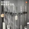 Clip para Colgar en la Pared para Trapeador Escoba Trapeador Gancho sin Taladro Soporte de Clip Hotel Baño Parte Trasera de la Puerta Gancho Doble Oreja