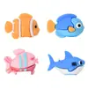 Fornecimento exclusivo transfronteiriço de tampas de caneta de animais marinhos de borracha macia de PVC, protetores de ponta de caneta de material escolar para estudantes com figura 3D personalizável