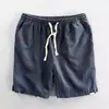 Nuevos Pantalones Cortos Finos de Verano para Hombre Estilo Coreano Sueltos Caqui Casual Transpirables Deportivos Algodón y Lino Rectos de Cinco Cuartos